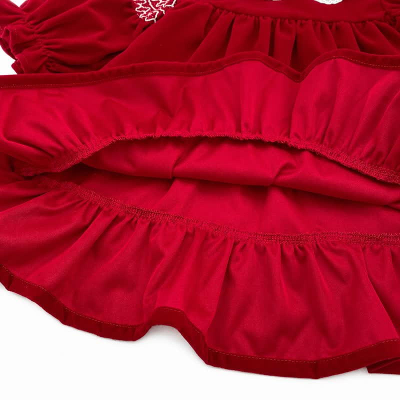 Weihnachten für Kleinkinder, rotes Lace mit Spitzenkragen, Kleid für Baby und Kleinkind - image 7