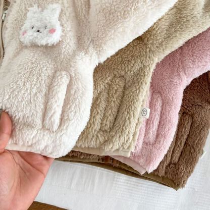 Baby Kleinkind -Mädchen - Sherpa-Jacke mit Hasenohren und Reißverschluss - image 7
