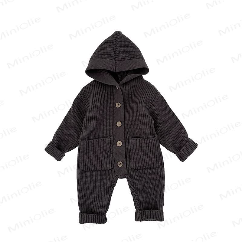 Baby Einfarbig mit Kapuze , Strampler - image 3