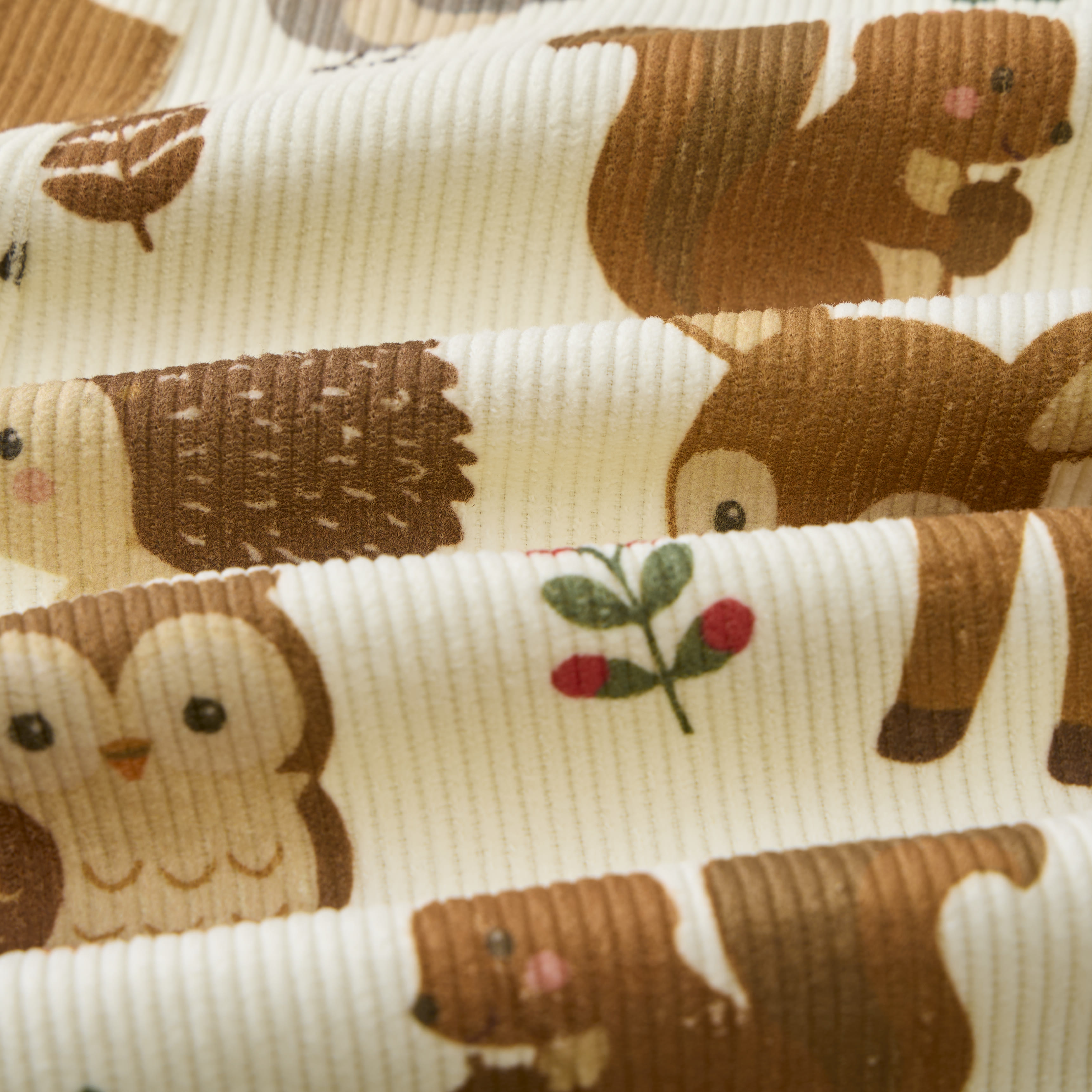 Baby und Kleinkind Overalls aus Cord mit Beige Tier und Taschen - image 4