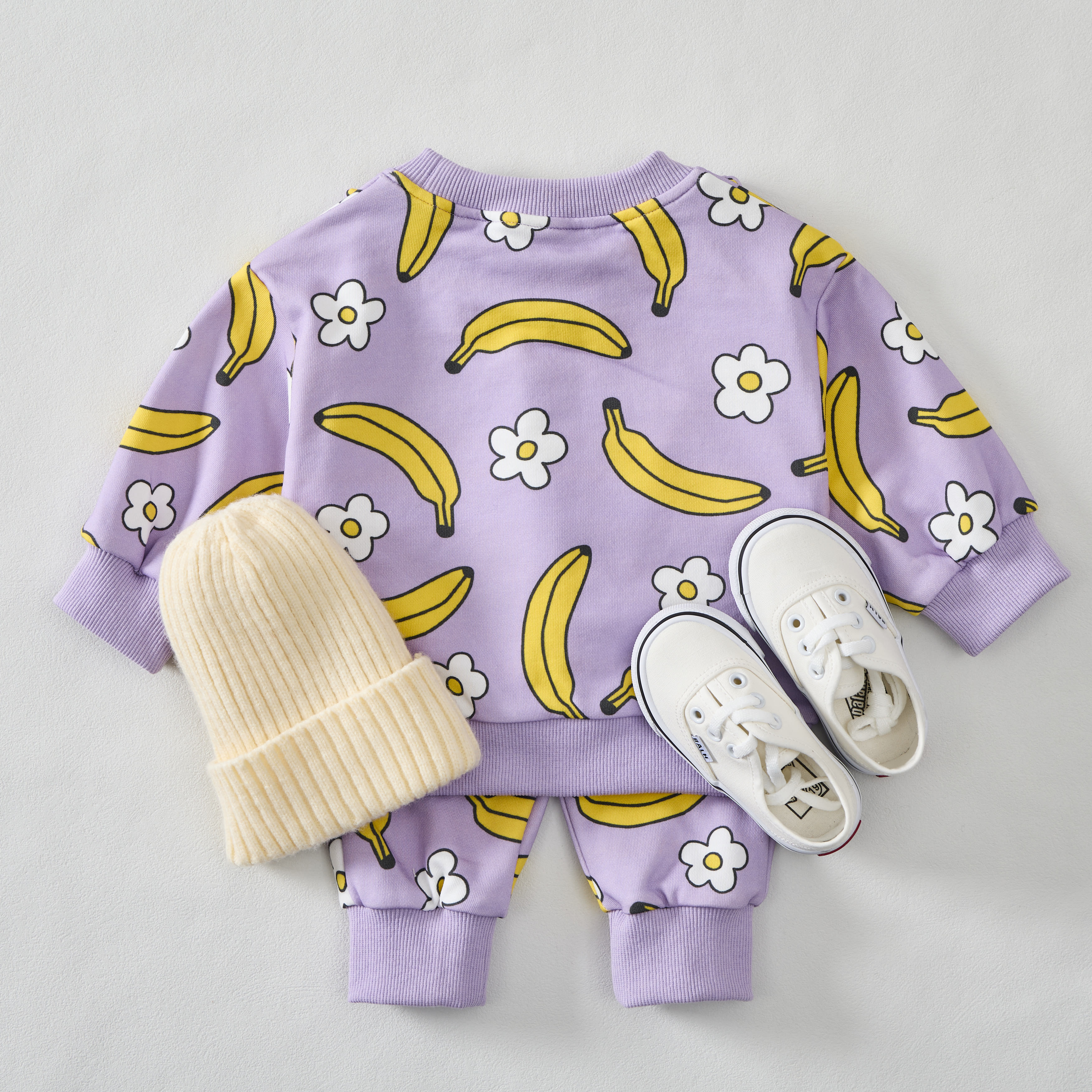 2-teiliges Set mit lila Bananen- und Blume für Baby - image 2
