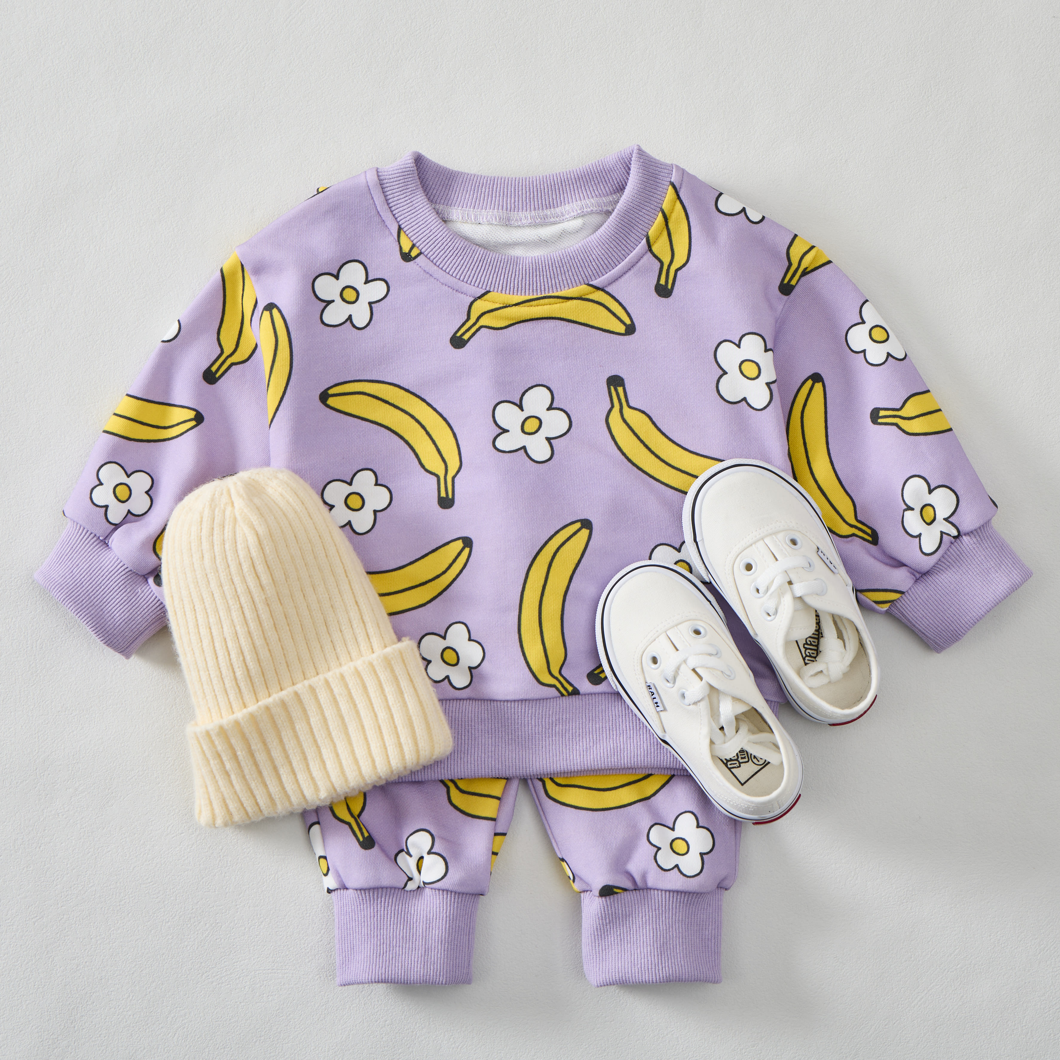 2-teiliges Set mit lila Bananen- und Blume für Baby - Lila - 3-5J - image 1