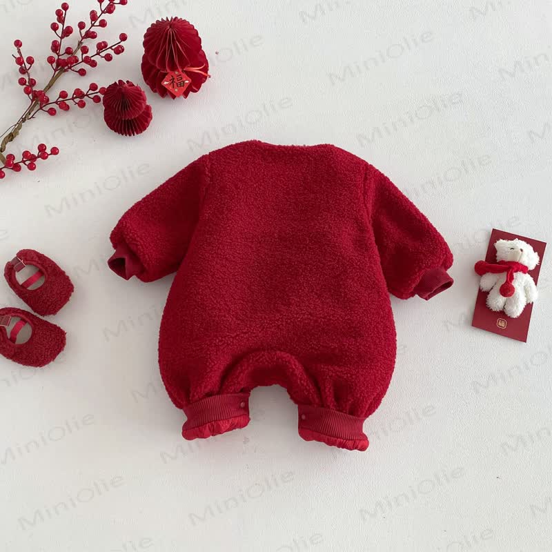 Baby Vlies Gesteppt Bär Strampler - image 3