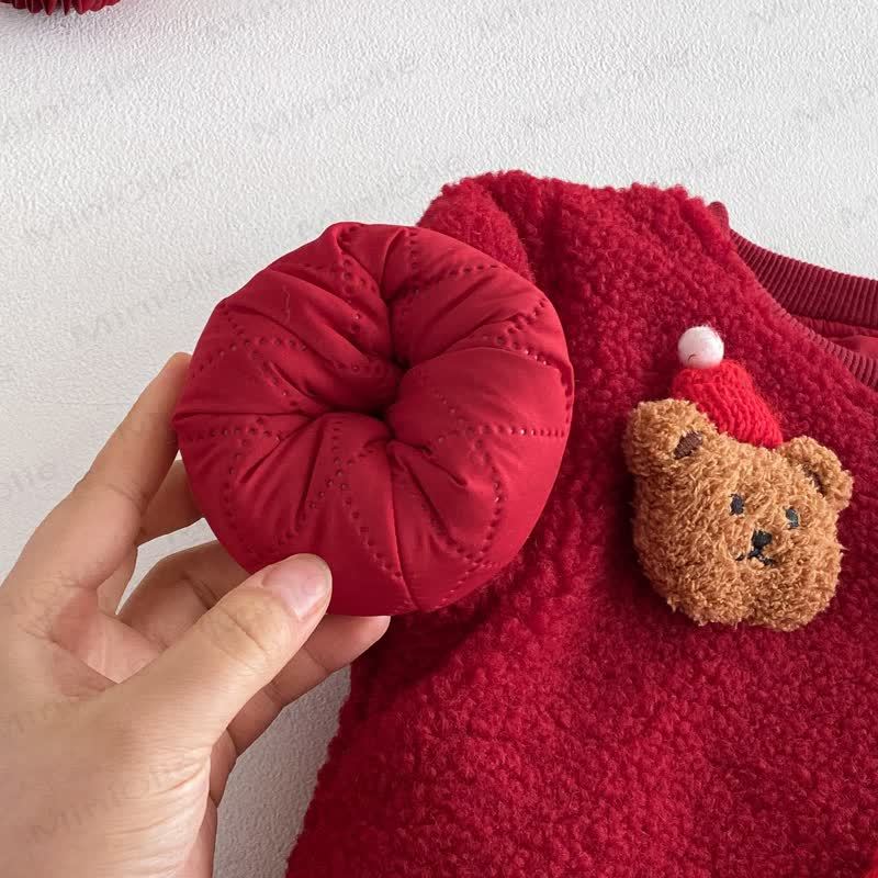 Baby Vlies Gesteppt Bär Strampler - image 10