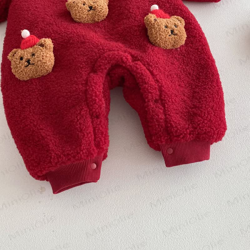 Baby Vlies Gesteppt Bär Strampler - image 11