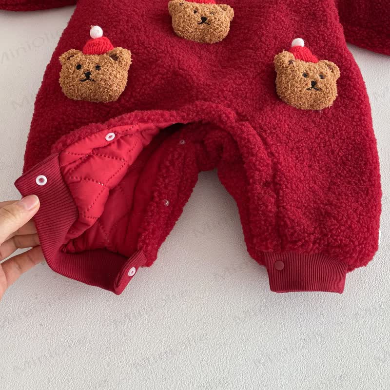 Baby Vlies Gesteppt Bär Strampler - image 12