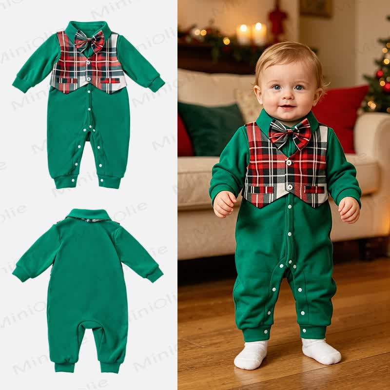 Baby Weihnachten Plaid mit Schleife und Strampler - image 4