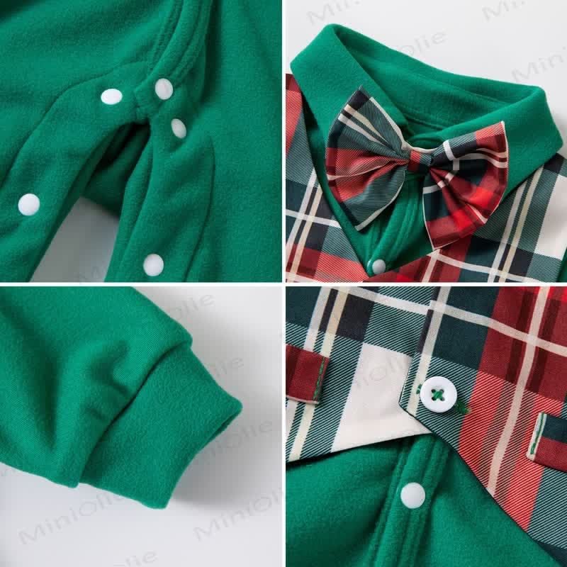 Baby Weihnachten Plaid mit Schleife und Strampler - image 3