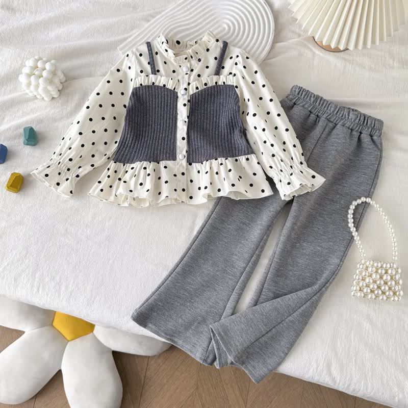 2-teiliges Set für Kleinkind : Rüschenbluse und Hose - Grau - 10-11J - image 2