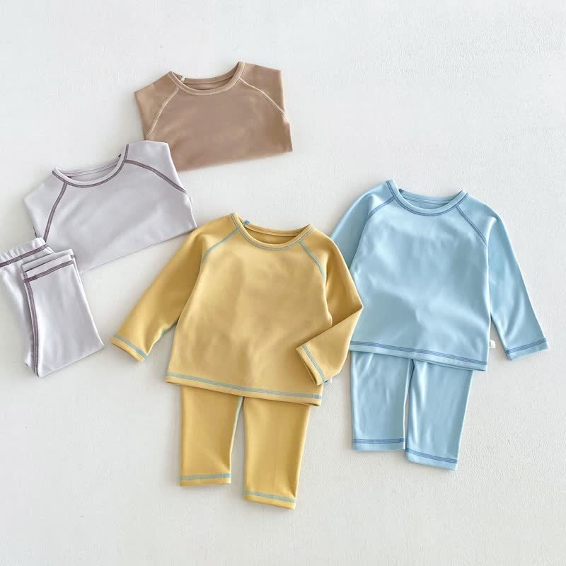 Baby Kleinkind - Schlafanzug Set mit Kontrastnähten, 2-teilig - image 1