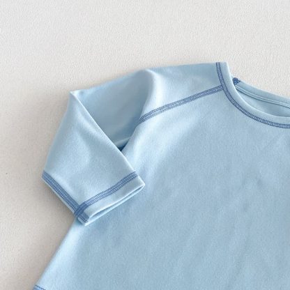 Baby Kleinkind - Schlafanzug Set mit Kontrastnähten, 2-teilig - image 8