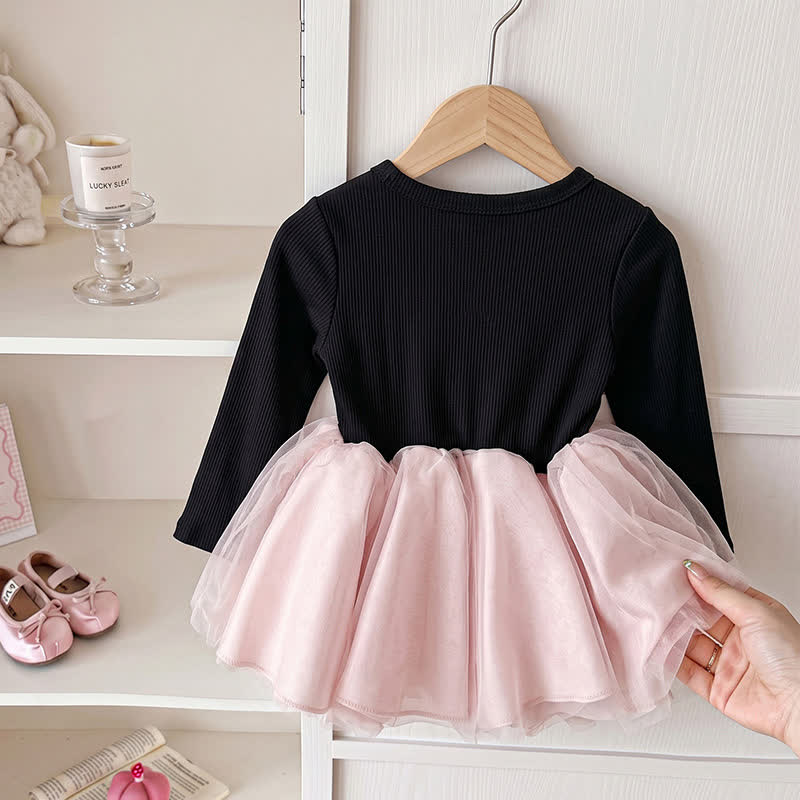 Schwarz Stricken und Rosa Tüll für Kleinkinder und Baby - image 2