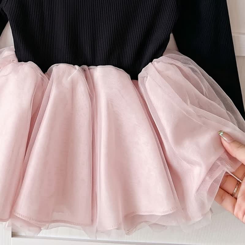 Schwarz Stricken und Rosa Tüll für Kleinkinder und Baby - image 4