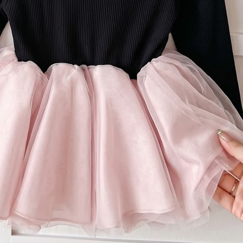 Schwarz Stricken und Rosa Tüll für Kleinkinder und Baby - image 4