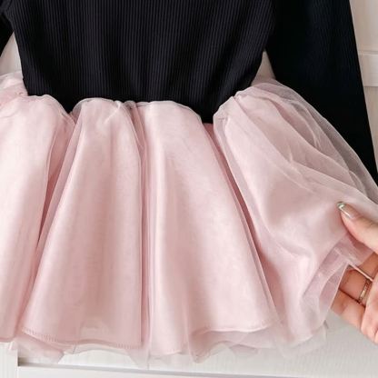 Schwarz Stricken und Rosa Tüll für Kleinkinder und Baby - image 4