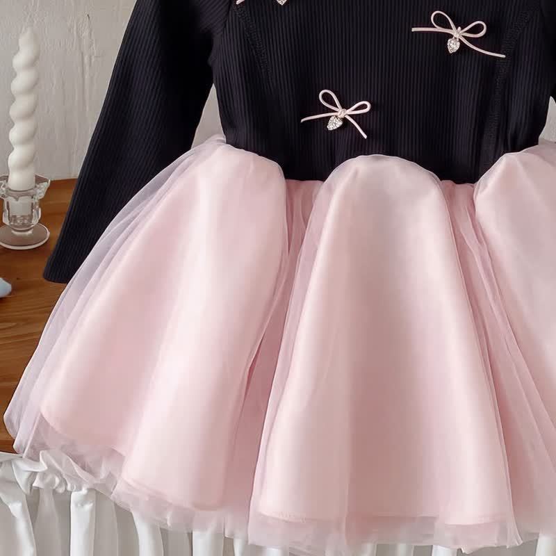 Schwarz Stricken und Rosa Tüll für Kleinkinder und Baby - image 3