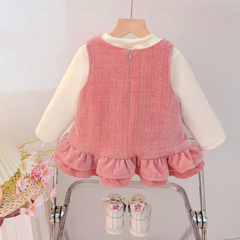Vlies Spitze und Kleid für Baby mit doppelter Schleife - image 3