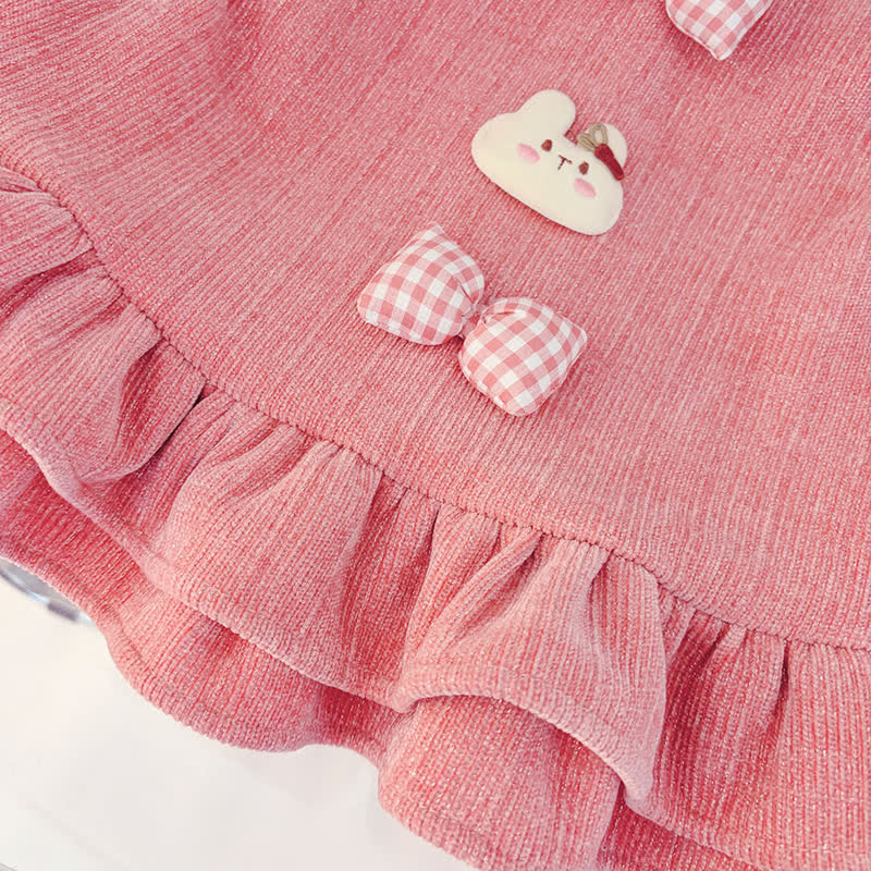 Vlies Spitze und Kleid für Baby mit doppelter Schleife - image 9