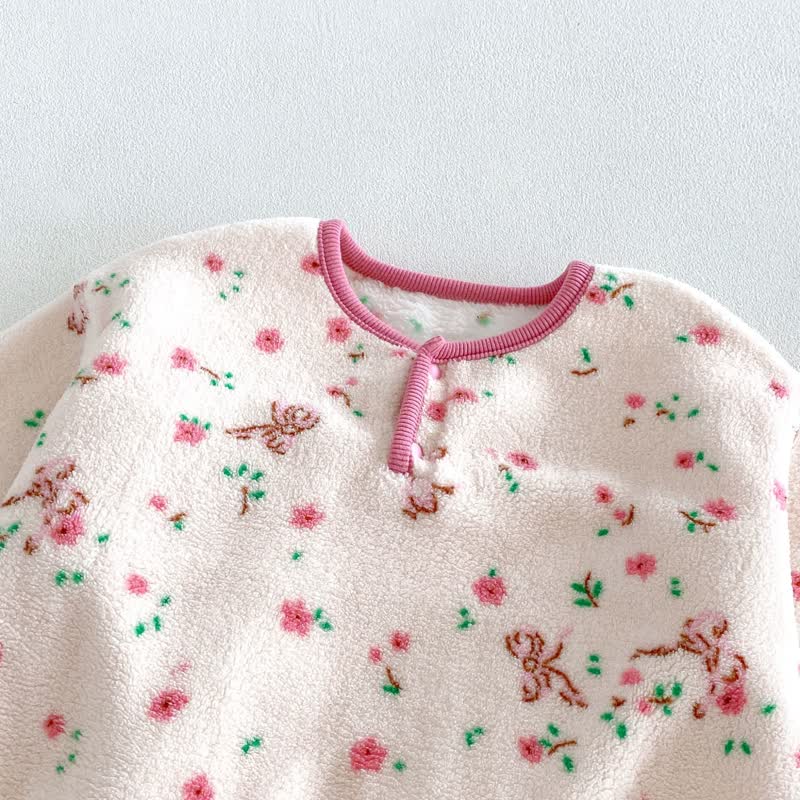 Baby Kleinkind - Loungewear- Set mit Tier/ Blume aus Plüsch, 2-teilig - image 6