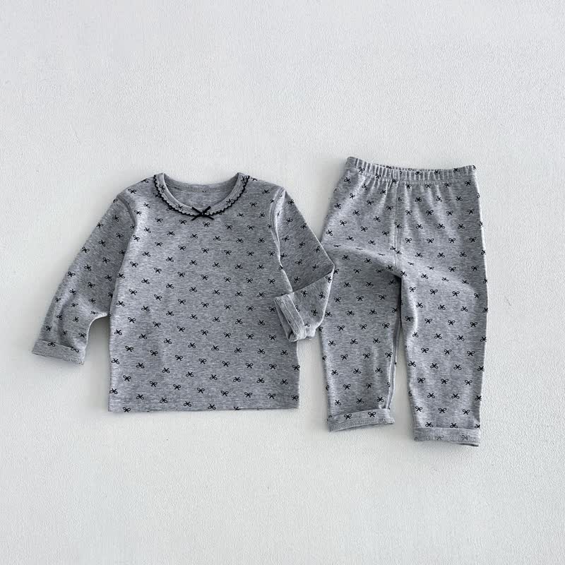 Gemütlicher Blumen für Baby und Kleinkind , 2-teiliges Set - Grau - 6-7J - image 2