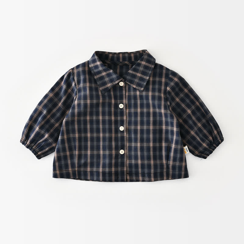 Baby Kleinkind in Marineblau mit Plaid oder Latzhose mit Bär - Marineblau - 4-5J - image 3