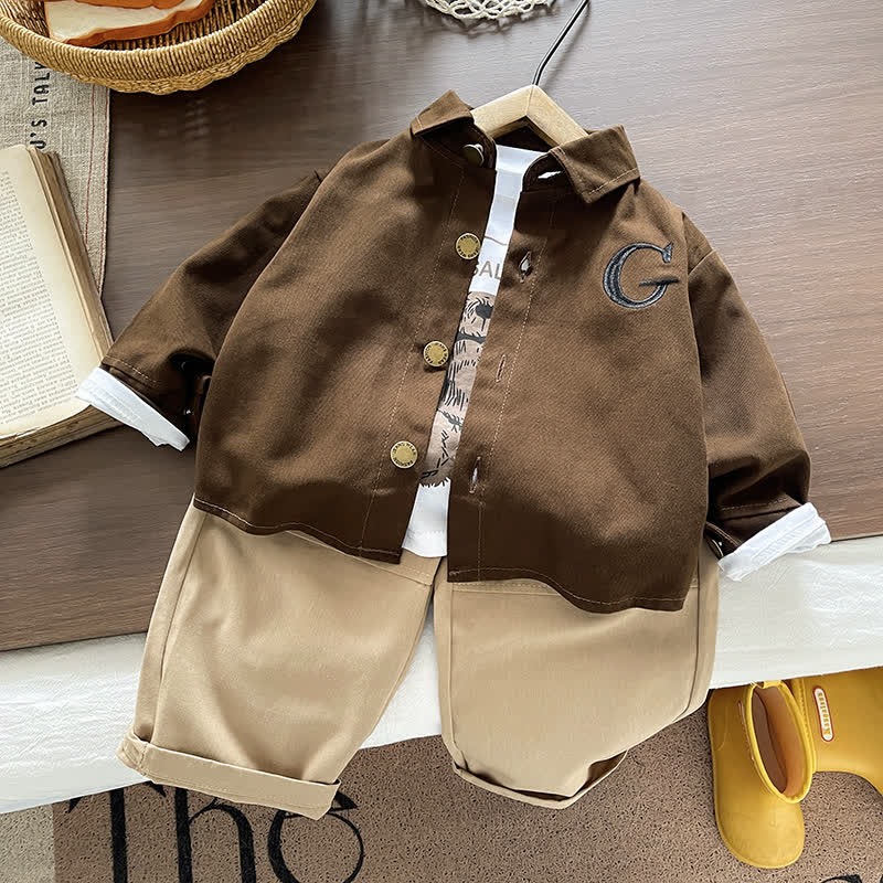 3-teiliges Set aus brauner Jacke und Hose für Baby und Kleinkind - Braun - 4-5J - image 1