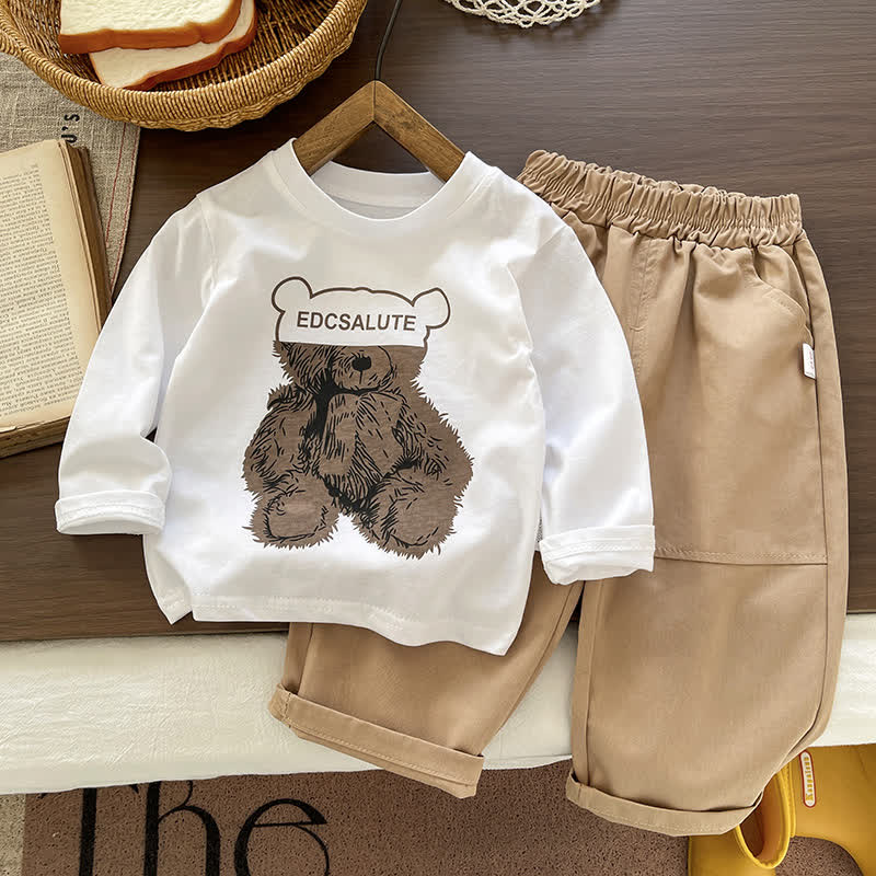 3-teiliges Set aus brauner Jacke und Hose für Baby und Kleinkind - image 3
