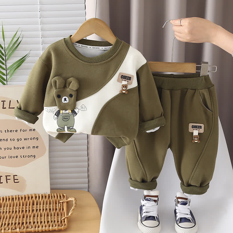2-teiliges Set aus Sweatshirt und Jogginghose mit Bär für Baby ( Kleinkind ) - Grün - 4-5J - image 3