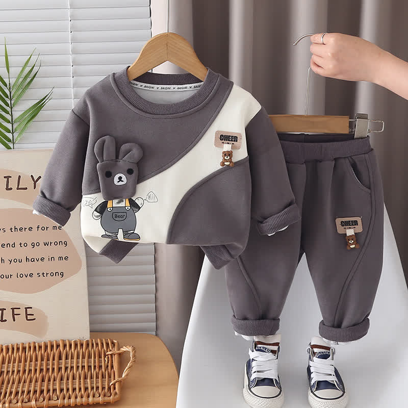 2-teiliges Set aus Sweatshirt und Jogginghose mit Bär für Baby ( Kleinkind ) - Grau - 4-5J - image 2
