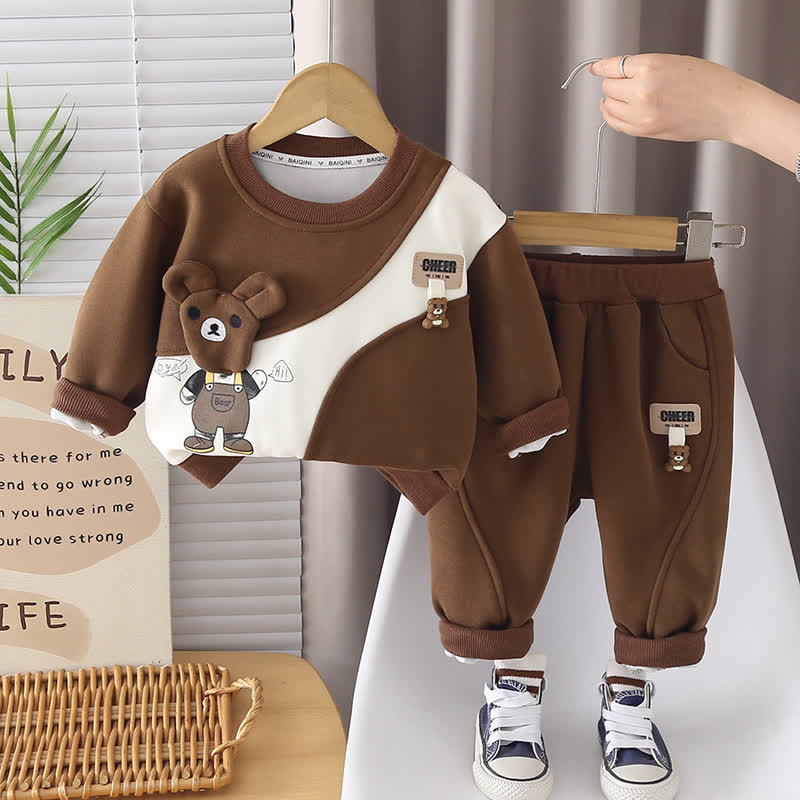 2-teiliges Set aus Sweatshirt und Jogginghose mit Bär für Baby ( Kleinkind ) - Braun - 4-5J - image 4