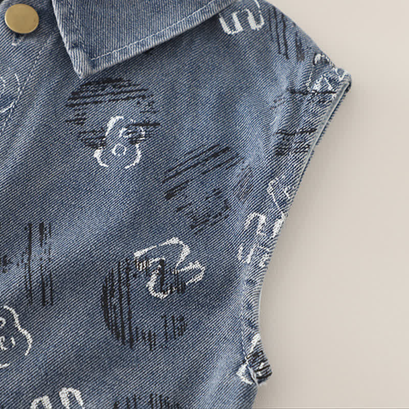 3-teiliges Set für Baby : Cartoon-Hoodie und Denim für Jungen - image 6