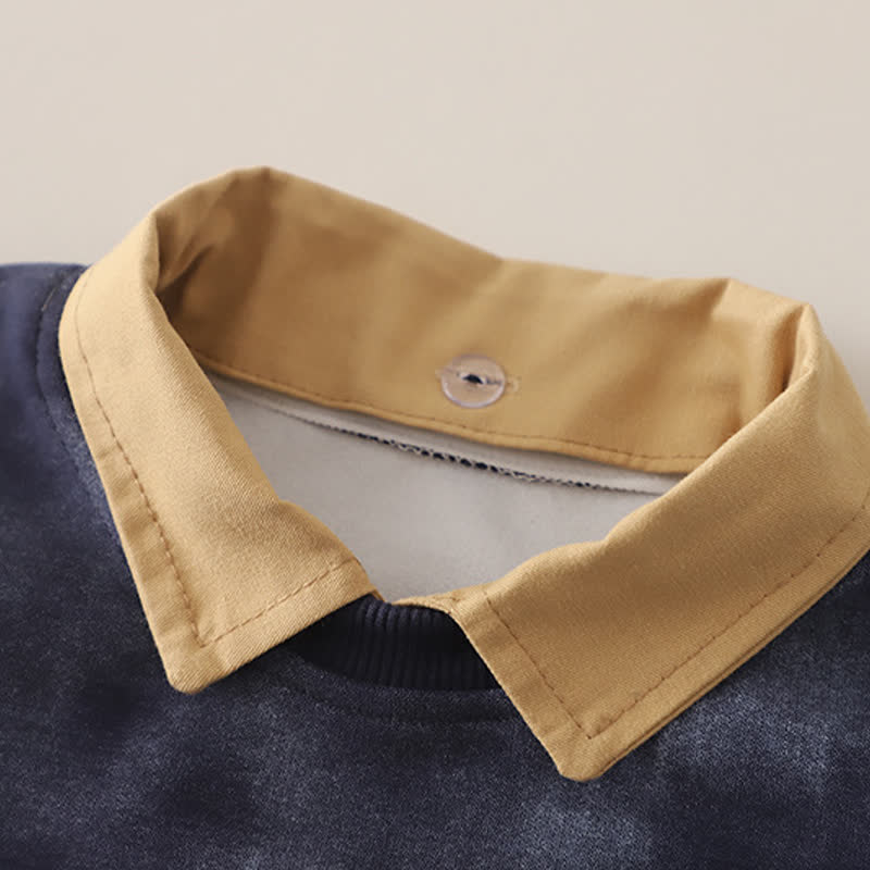 2-teiliges Set aus Vintage-Pullover mit Kragen und Jeans für Kleinkind und Baby - image 6