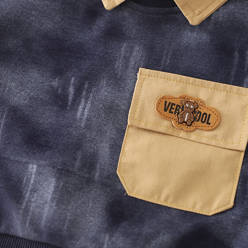 2-teiliges Set aus Vintage-Pullover mit Kragen und Jeans für Kleinkind und Baby - image 7