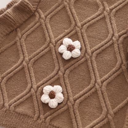 3-teiliges Set aus Blumen Stricken und Hose für Baby und Kleinkind - image 6