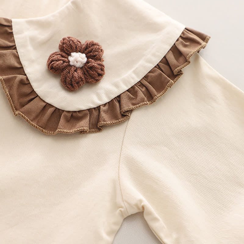 3-teiliges Set aus Blumen Stricken und Hose für Baby und Kleinkind - image 10
