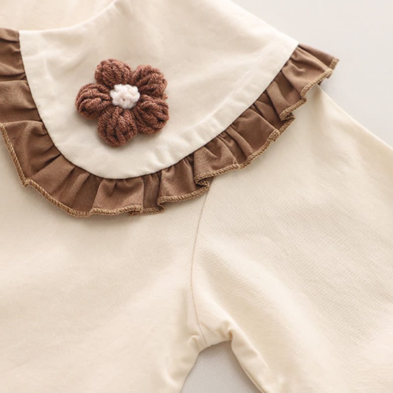 3-teiliges Set aus Blumen Stricken und Hose für Baby und Kleinkind - image 10