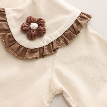 3-teiliges Set aus Blumen Stricken und Hose für Baby und Kleinkind - image 10