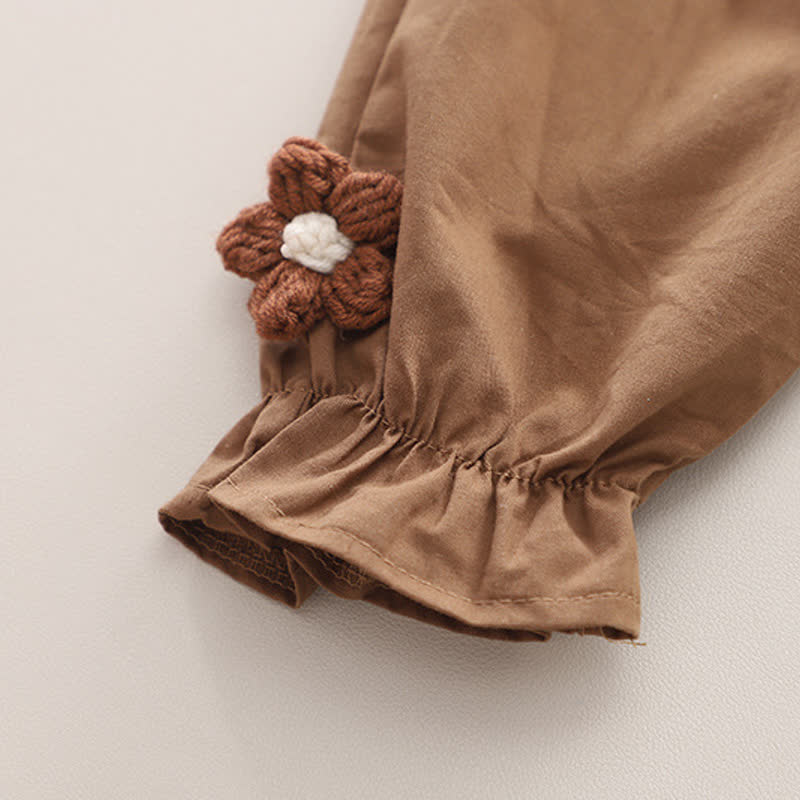 3-teiliges Set aus Blumen Stricken und Hose für Baby und Kleinkind - image 15