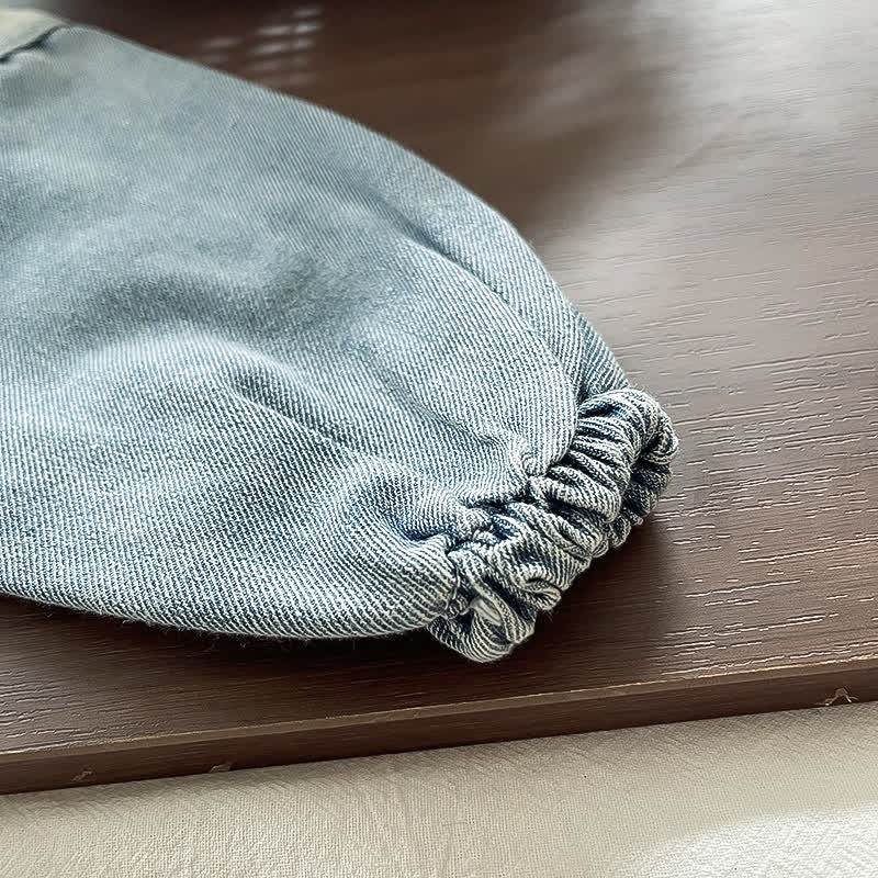 Zweiteiliges Set aus Blau Denim Spitze mit halbem Reißverschluss und Hose für Kleinkind ( Jungen) - image 7