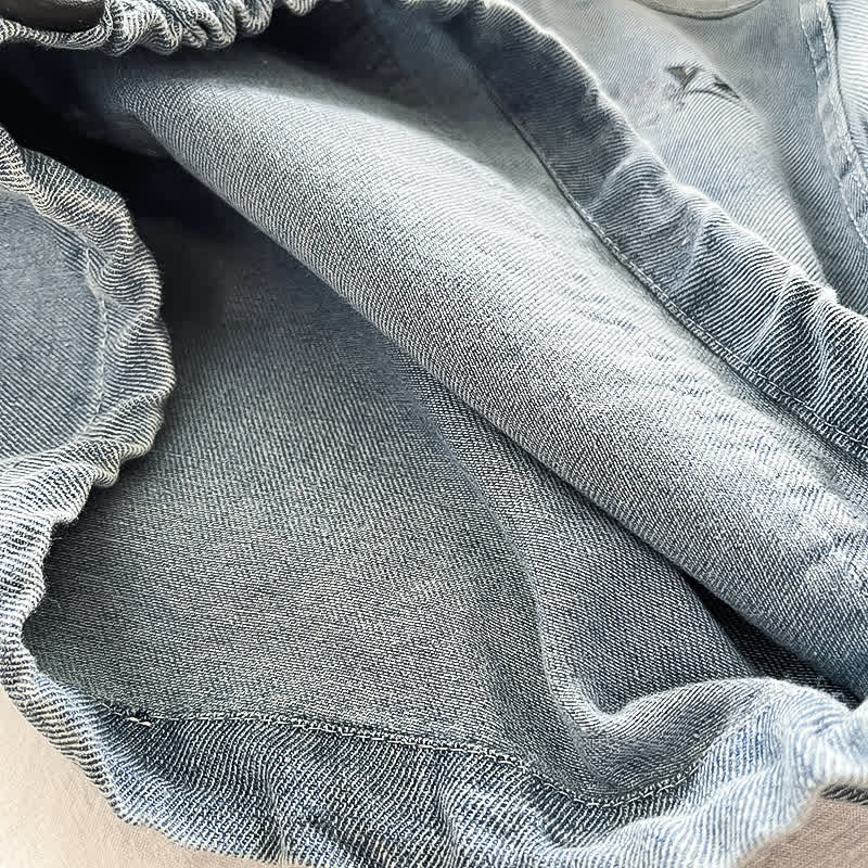 Zweiteiliges Set aus Blau Denim Spitze mit halbem Reißverschluss und Hose für Kleinkind ( Jungen) - image 8