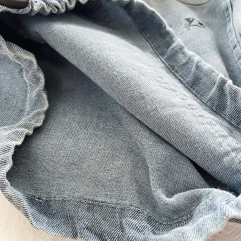 Zweiteiliges Set aus Blau Denim Spitze mit halbem Reißverschluss und Hose für Kleinkind ( Jungen) - image 8