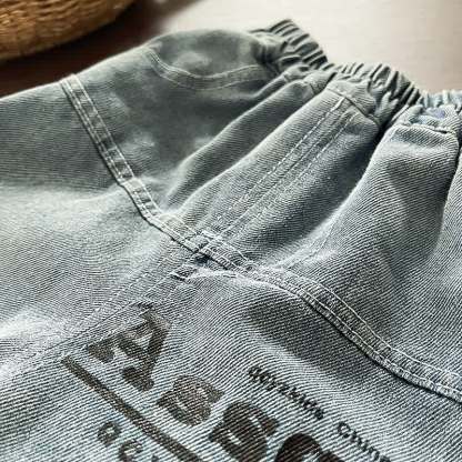 Zweiteiliges Set aus Blau Denim Spitze mit halbem Reißverschluss und Hose für Kleinkind ( Jungen) - image 14