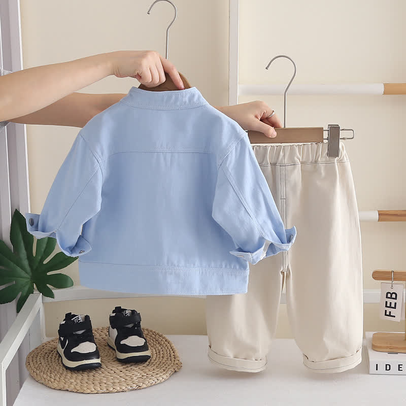 3-teiliges Set für Baby und Babys: Blau Freizeitjacke und Hose - image 2