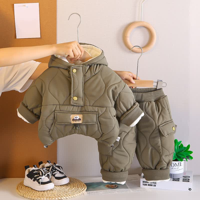 2-teiliges Set aus Kapuzen Vlies und Hose für Kleinkind und Baby - Grün - 5J - image 2