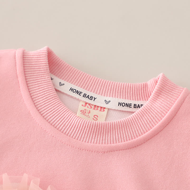 2-teiliges Set für Baby und Babys : Tüll Sweatshirt mit Herz und Denim - image 5