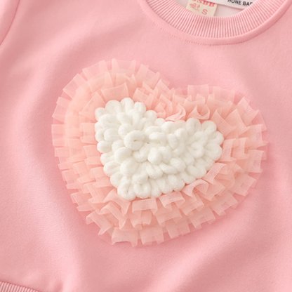 2-teiliges Set für Baby und Babys : Tüll Sweatshirt mit Herz und Denim - image 6