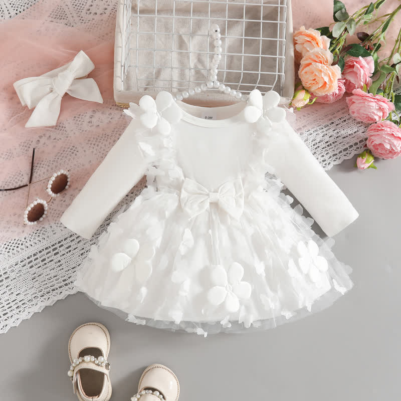 Baby Mädchen Tüll mit Blumen und Herz - Weiß - 12-18M - image 2