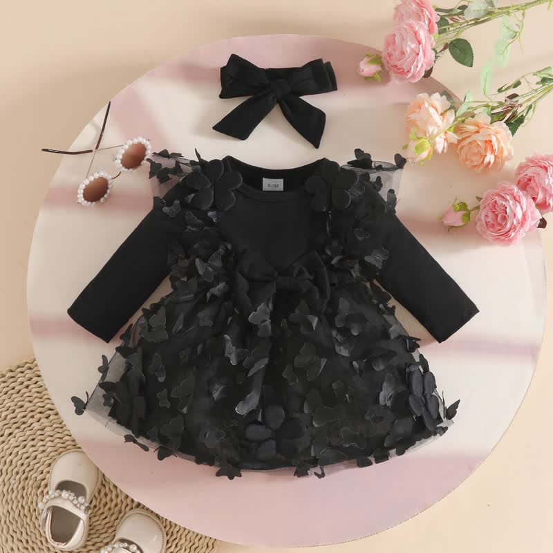 Baby Mädchen Tüll mit Blumen und Herz - Schwarz - 12-18M - image 6