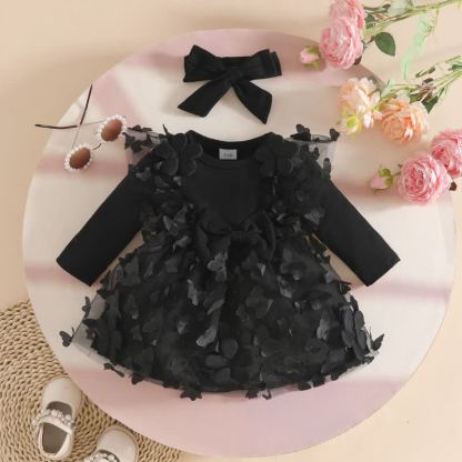 Baby Mädchen Tüll mit Blumen und Herz - Schwarz - 12-18M - image 6
