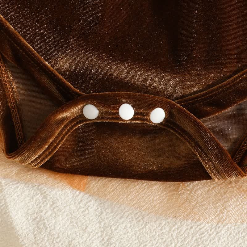 Samt Kleid für Baby mit Stirnband und Socken - image 9
